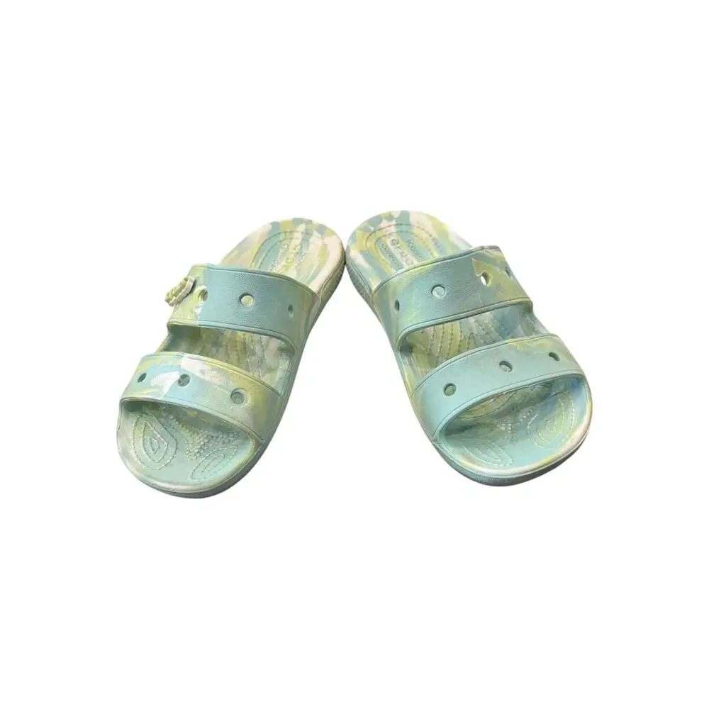 Crocs Classic Marbled Sandal Blue Green Unisex M4/W6